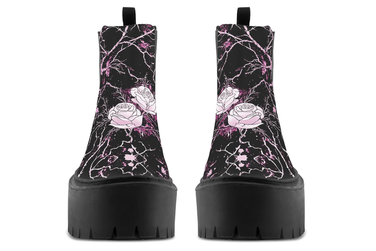 Amethyst Kintsugi Rose Platform Chelsea Boots - Image 7