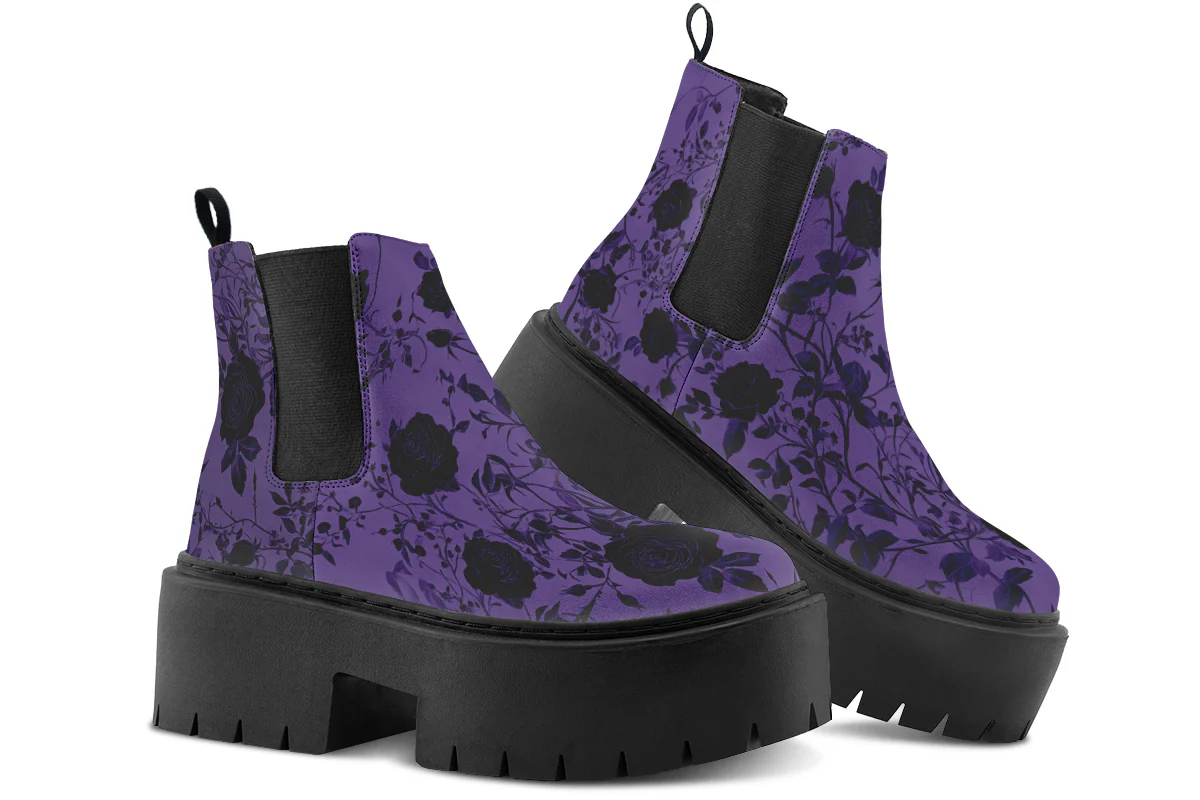 Amethyst Rose Romance Platform Chelsea Boots - Image 4