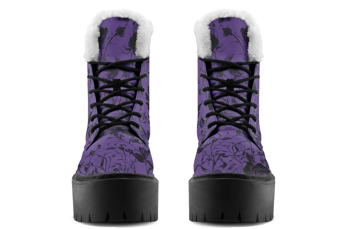 Amethyst Rose Romance Platform Winter Boots - Image 7