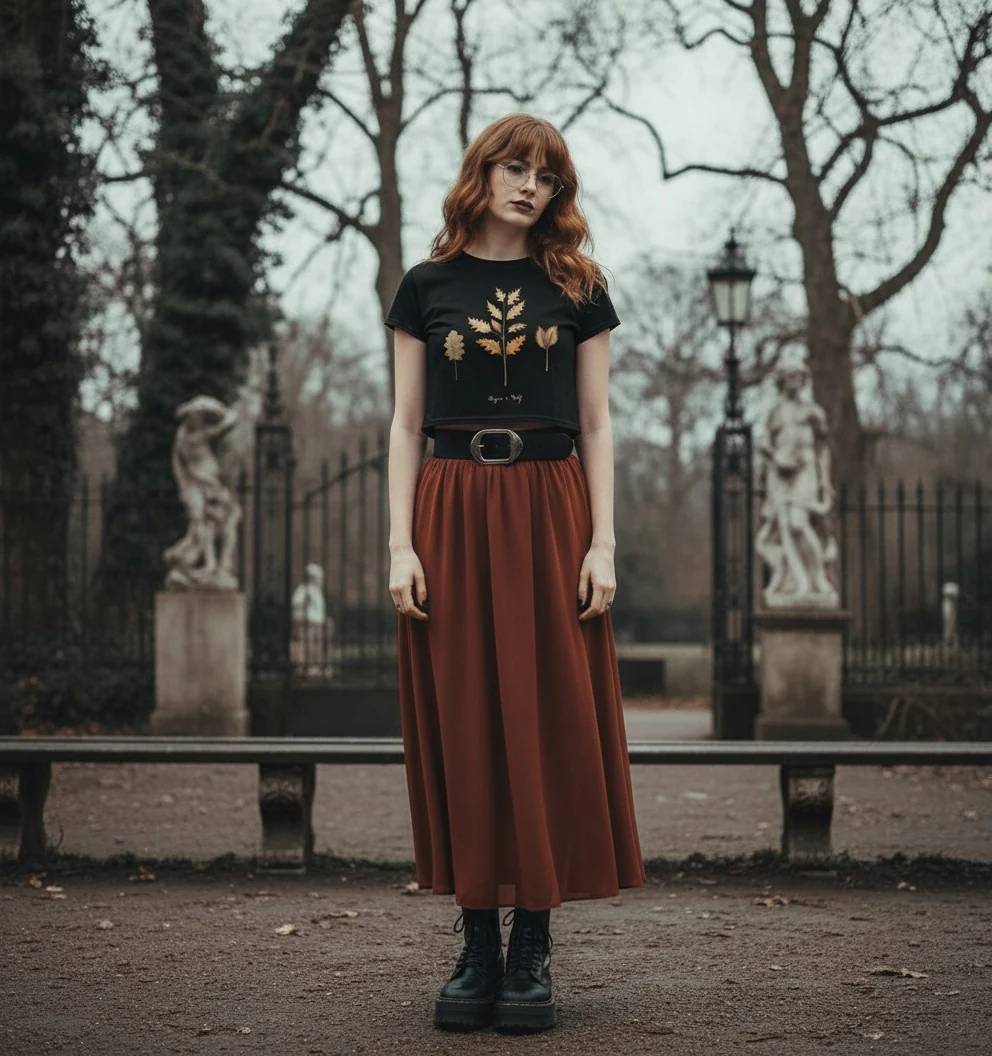 Autumn Memoir Short Sleeve Crop Top - Image 7