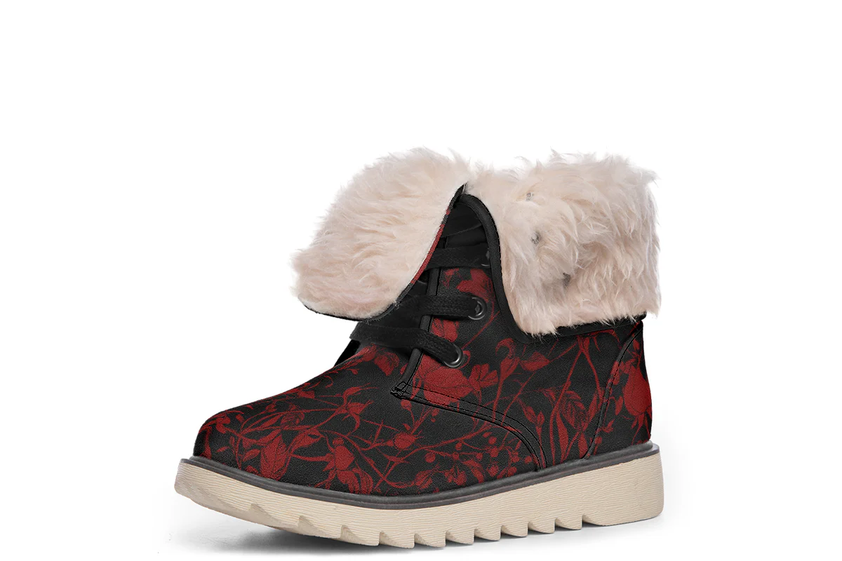 Blood Rose Romance Fold Over Winter Boots - Image 11