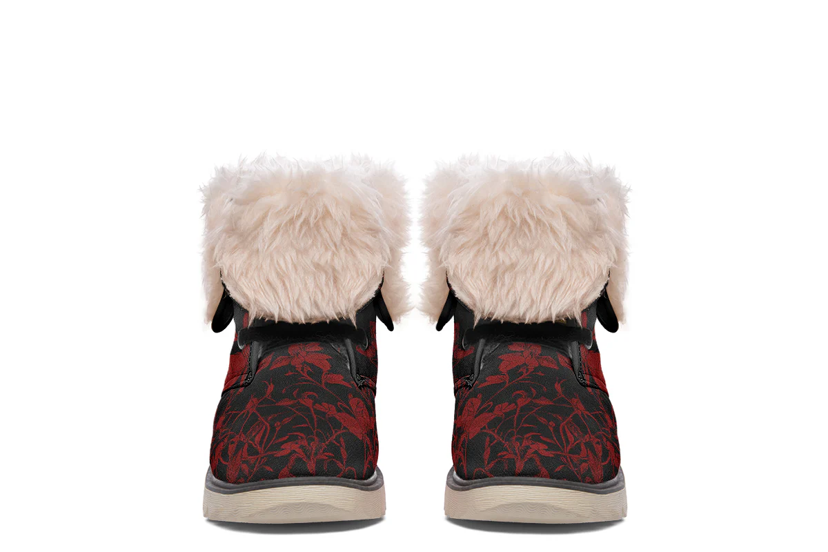 Blood Rose Romance Fold Over Winter Boots - Image 12