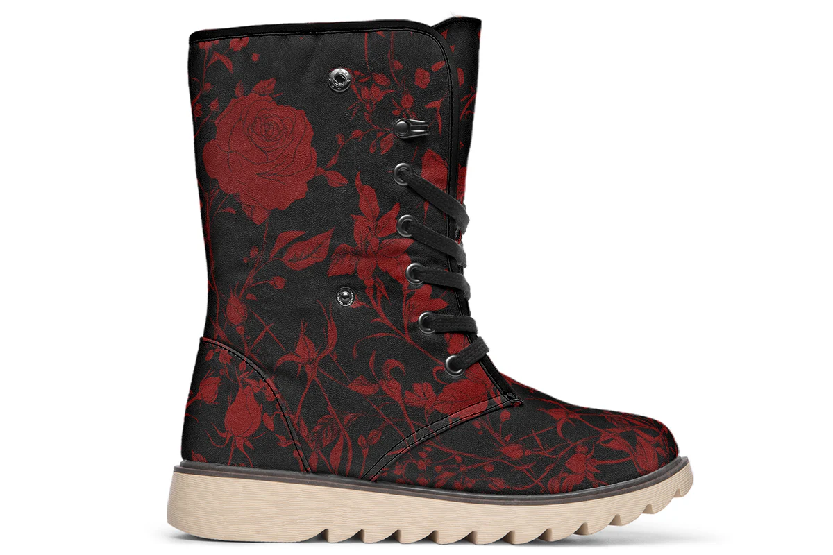 Blood Rose Romance Fold Over Winter Boots - Image 3