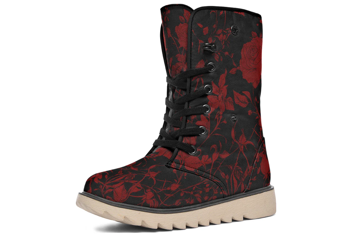 Blood Rose Romance Fold Over Winter Boots - Image 4
