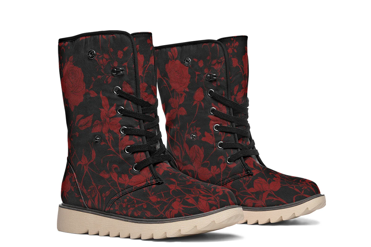 Blood Rose Romance Fold Over Winter Boots - Image 9