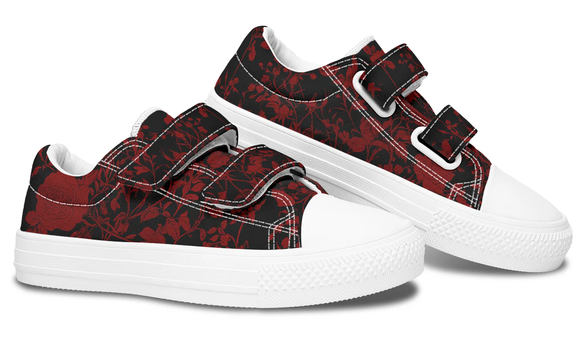 Blood Rose Romance Kids Low Tops - Image 14