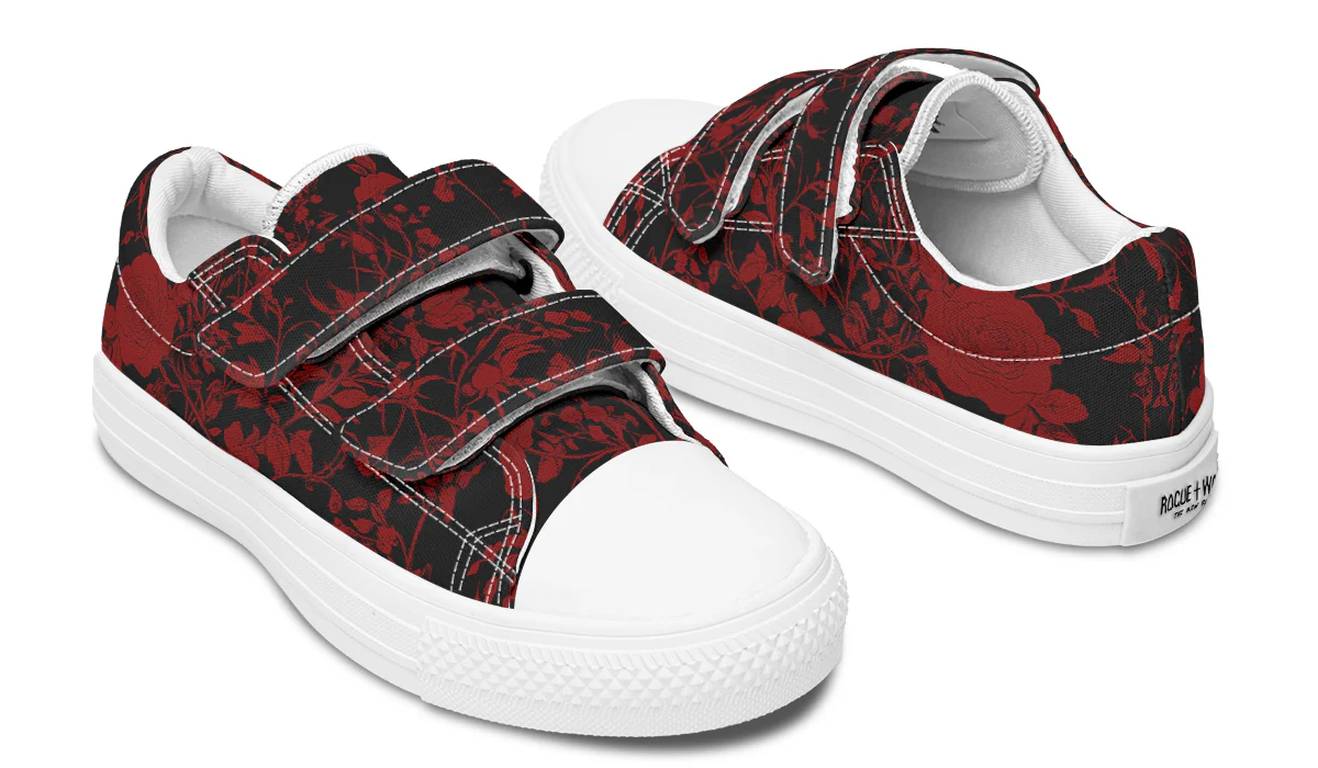 Blood Rose Romance Kids Low Tops - Image 15