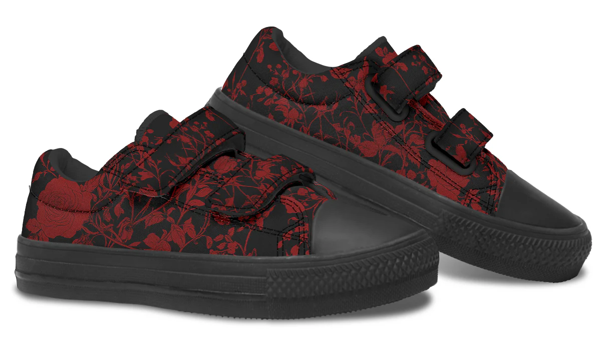 Blood Rose Romance Kids Low Tops - Image 6