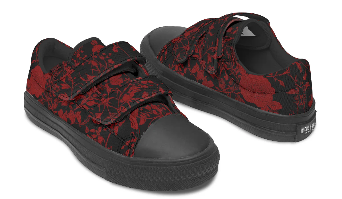 Blood Rose Romance Kids Low Tops - Image 8