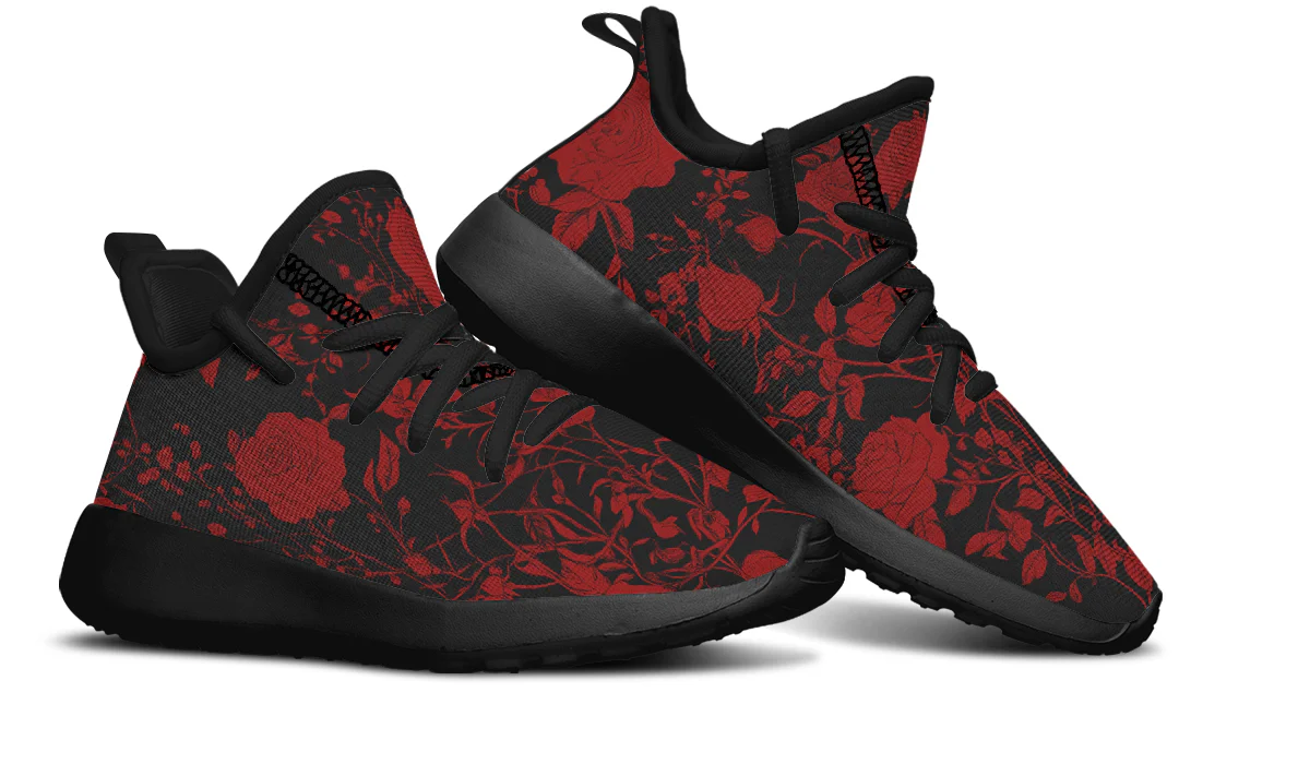 Blood Rose Romance Kids Sneakers - Image 9