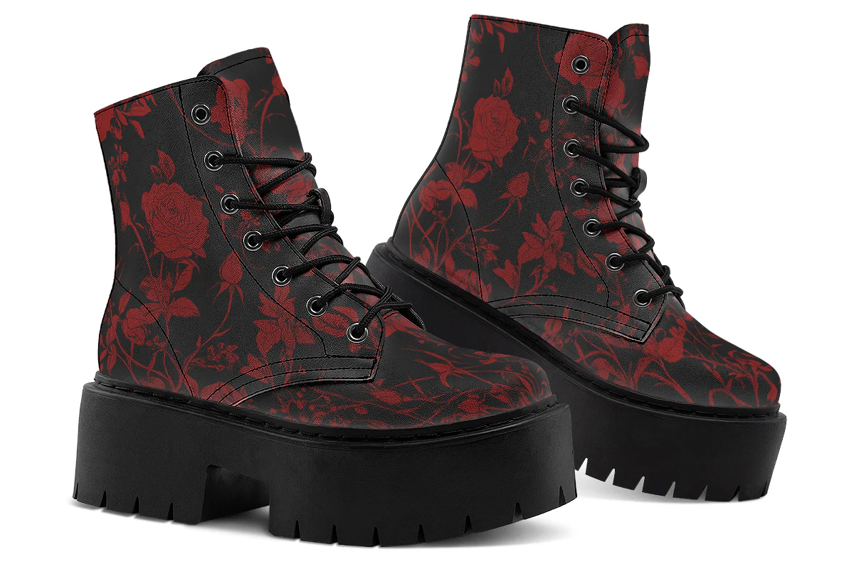 Blood Rose Romance Platform Boots - Image 5