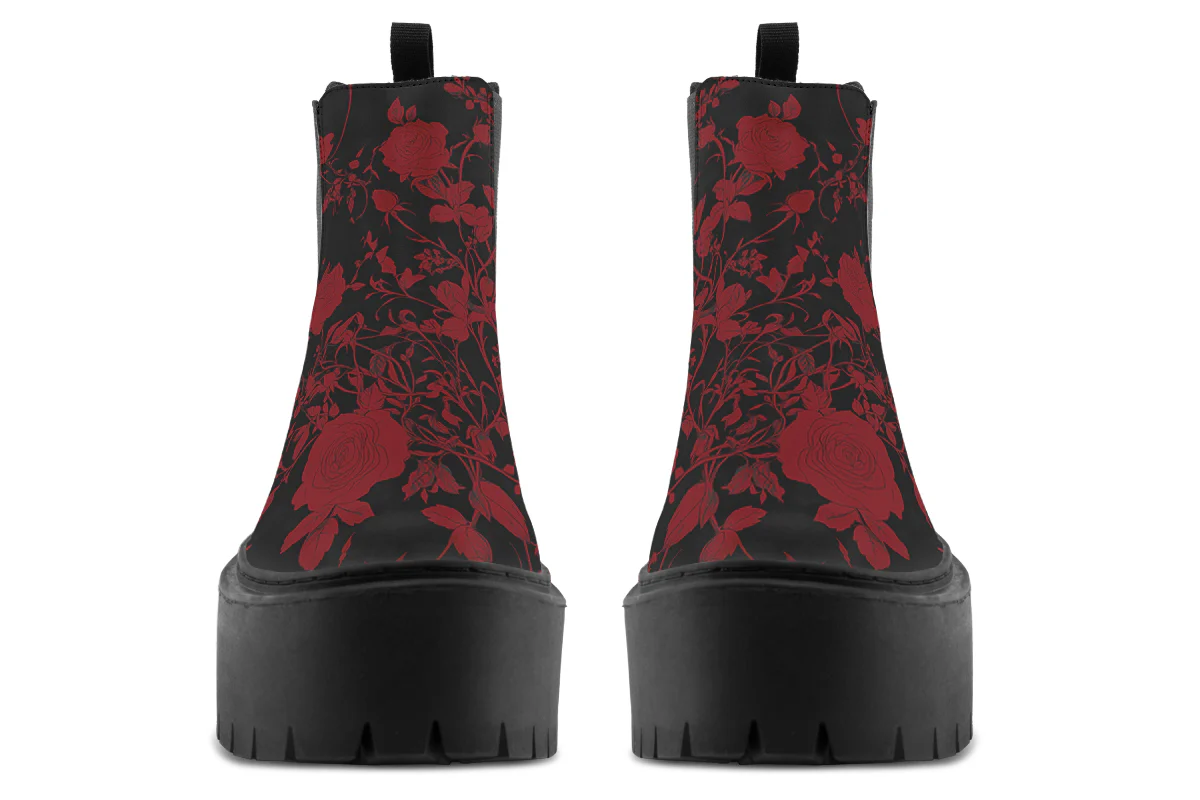 Blood Rose Romance Platform Chelsea Boots - Image 7