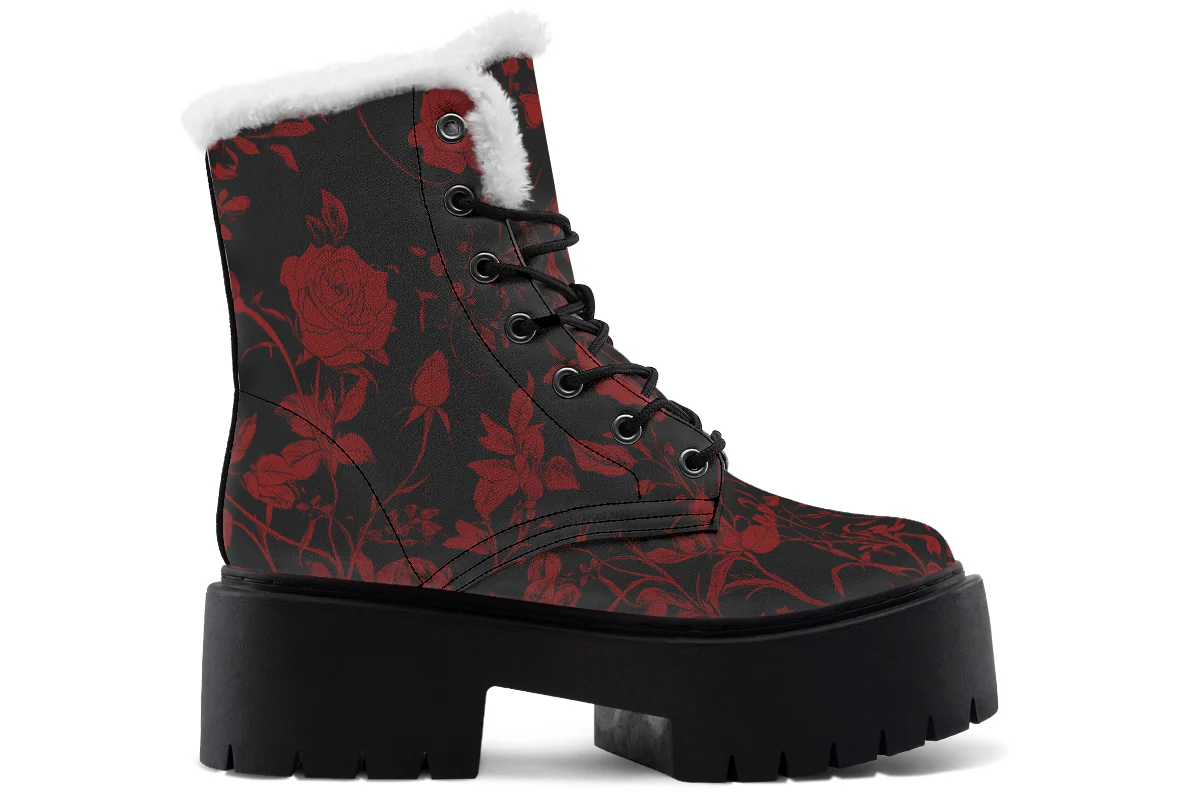 Blood Rose Romance Platform Winter Boots - Image 3
