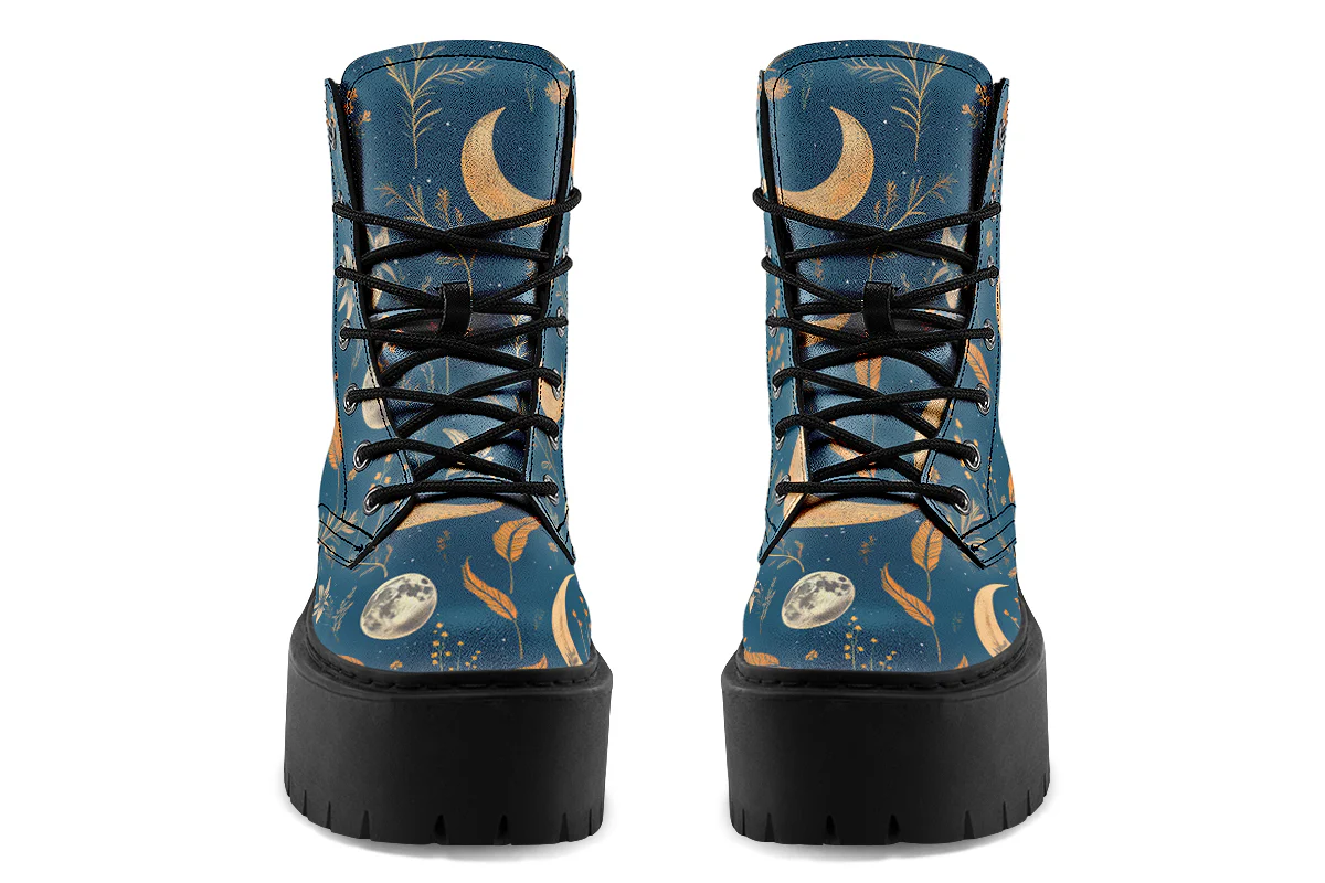 Blue Moonlit Botanica Platform Boots - Image 7