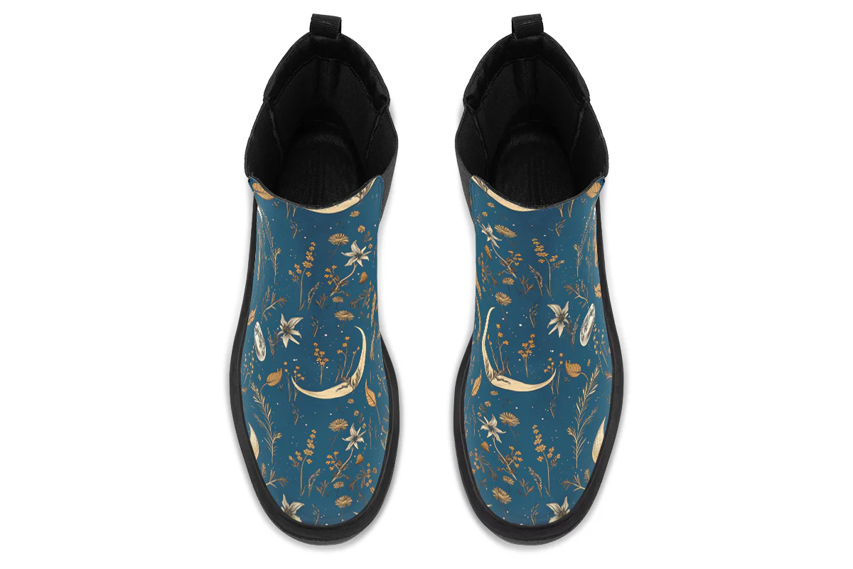 Blue Moonlit Botanica Platform Chelsea Boots - Image 8