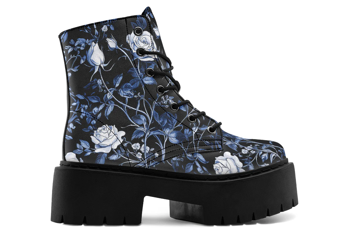 Blue Rose Romance Platform Boots - Image 3