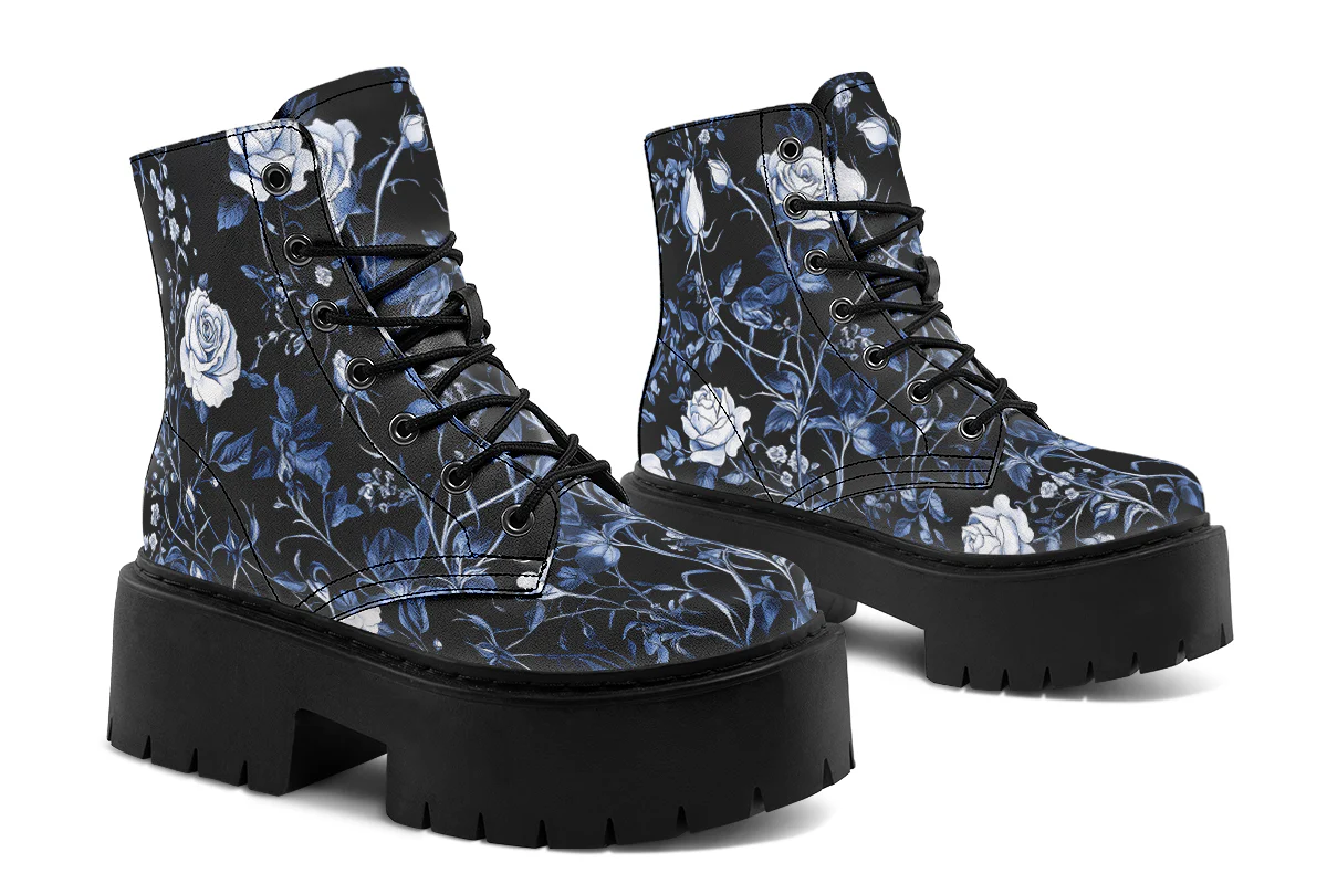Blue Rose Romance Platform Boots - Image 4