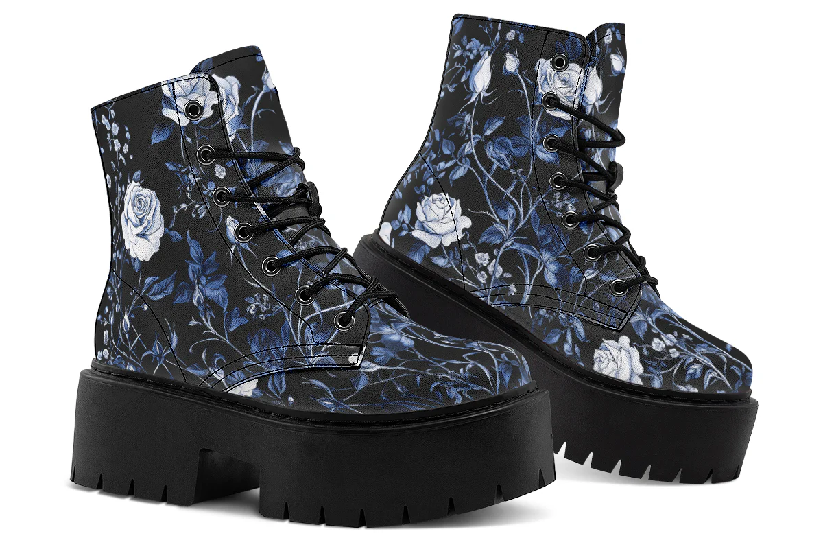 Blue Rose Romance Platform Boots - Image 5