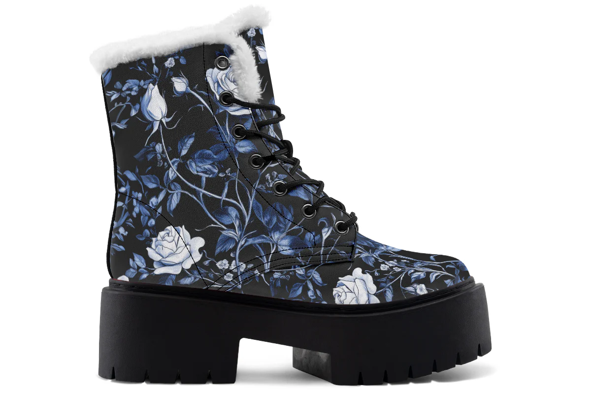 Blue Rose Romance Platform Winter Boots - Image 3