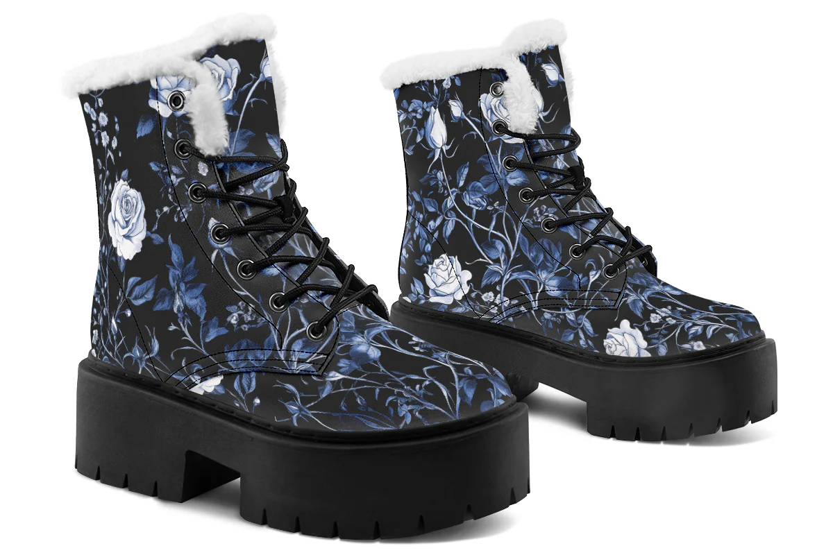 Blue Rose Romance Platform Winter Boots - Image 4