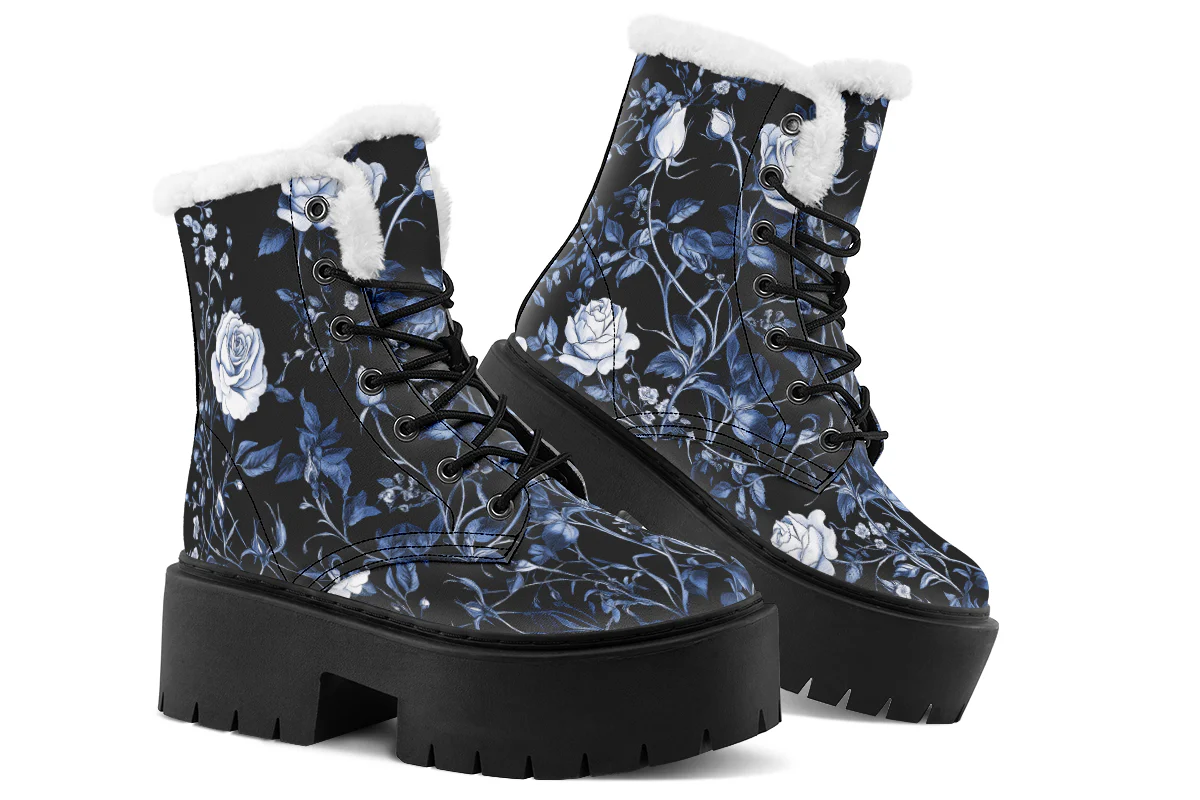 Blue Rose Romance Platform Winter Boots - Image 5