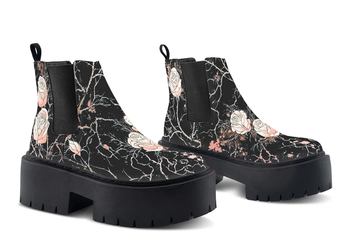 Blush Kintsugi Rose Platform Chelsea Boots - Image 5