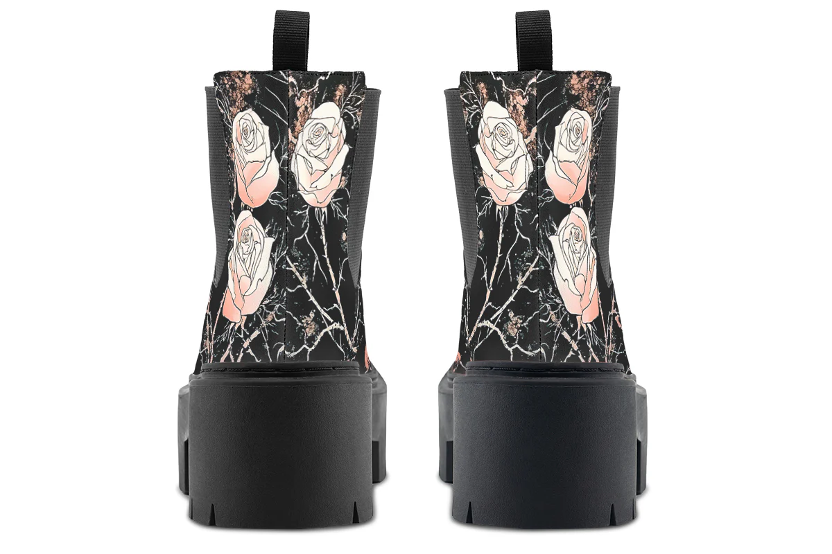 Blush Kintsugi Rose Platform Chelsea Boots - Image 6