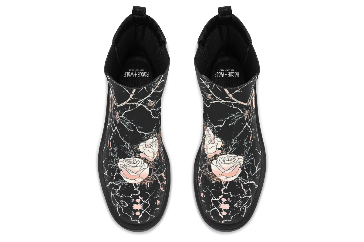 Blush Kintsugi Rose Platform Chelsea Boots - Image 8