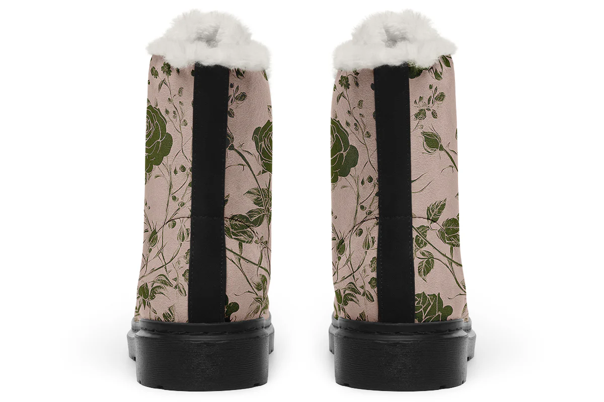 Budding Blood Rose Romance Winter Boots - Image 4