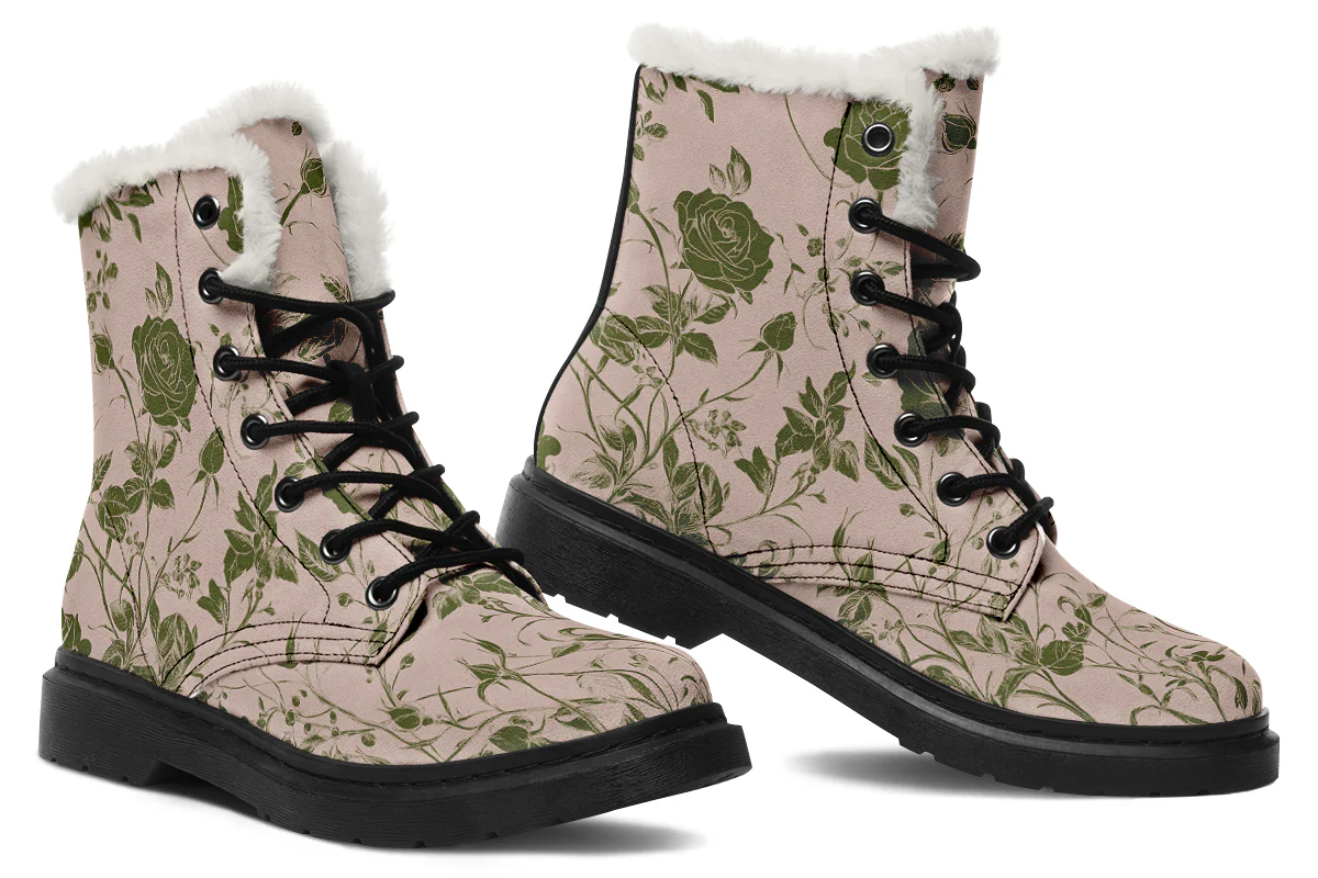 Budding Blood Rose Romance Winter Boots - Image 5
