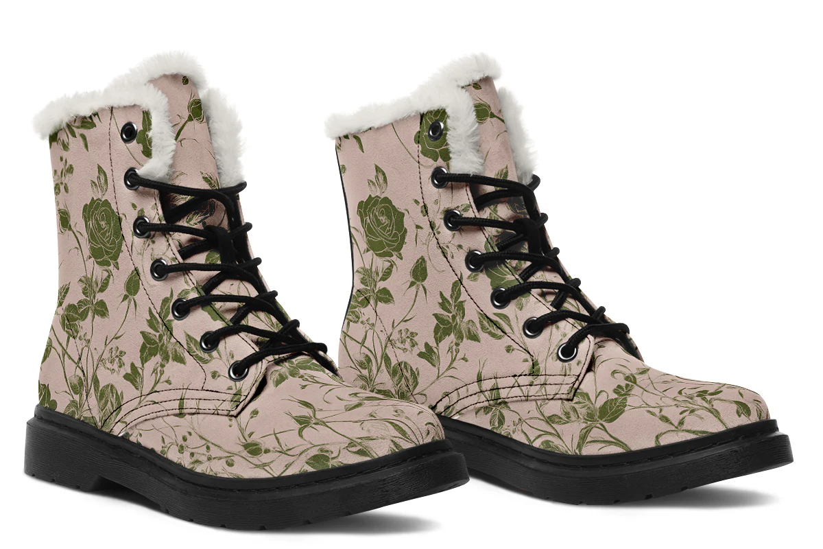 Budding Blood Rose Romance Winter Boots - Image 6