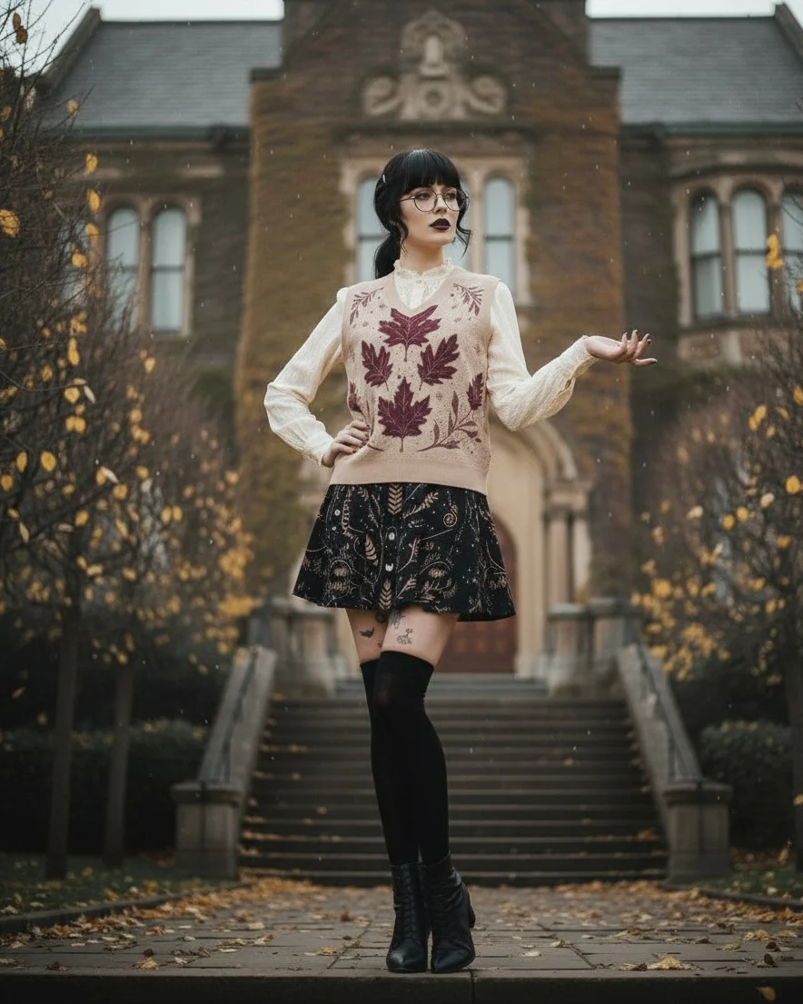 Burgundy Autumnalis Knitted Vest - Image 4