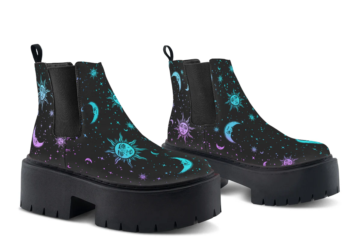 Celestial Pastel Platform Chelsea Boots - Image 5