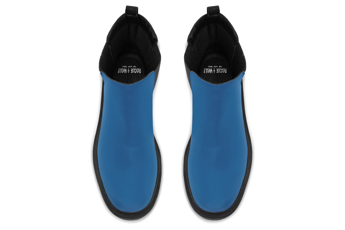Cobalt Blue Platform Chelsea Boots - Image 8