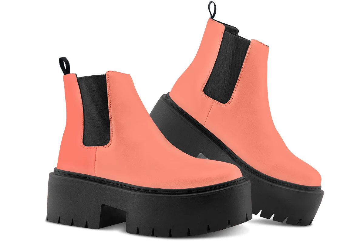 Coral Blush Platform Chelsea Boots - Image 4