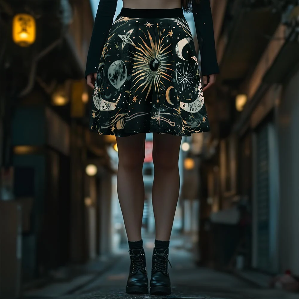 Cosmic Sigils Skater Skirt