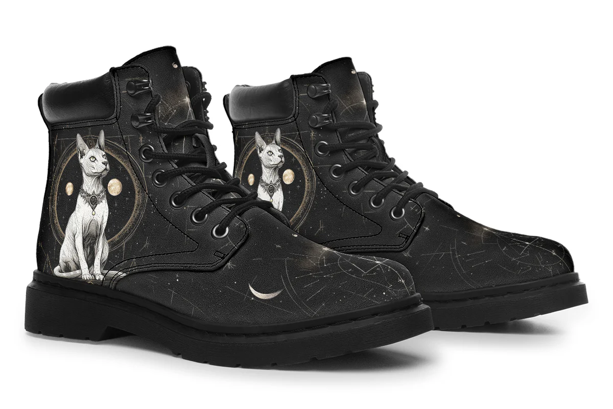 Cosmic Sphynx Cat Classic Boots - Image 8