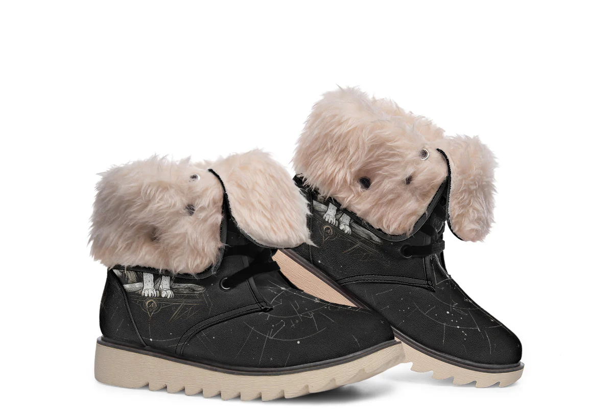 Cosmic Sphynx Cat Fold Over Winter Boots - Image 15