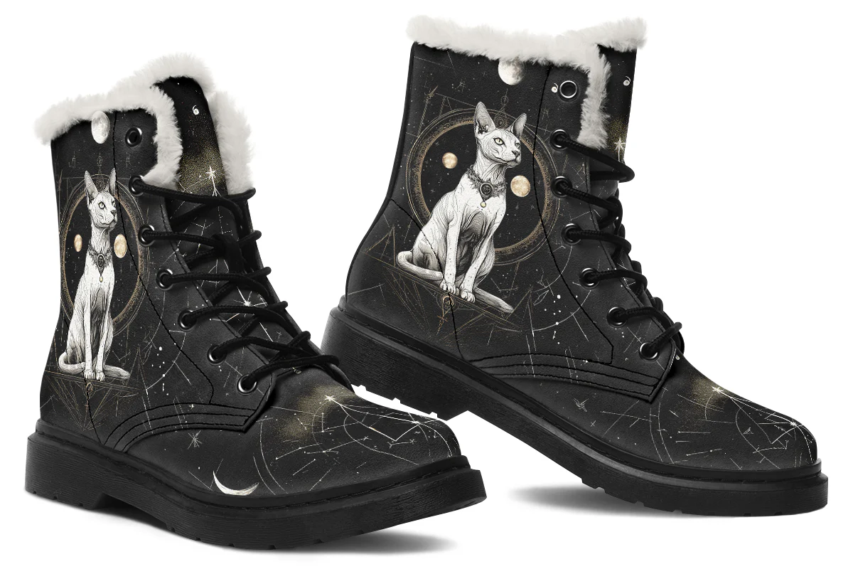 Cosmic Sphynx Cat Winter Boots - Image 5