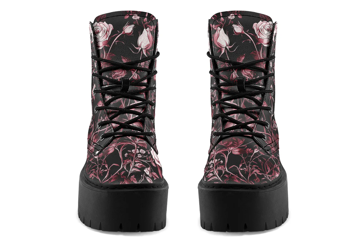 Crimson Rose Romance Platform Boots - Image 7