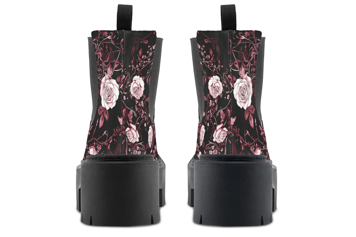 Crimson Rose Romance Platform Chelsea Boots - Image 6