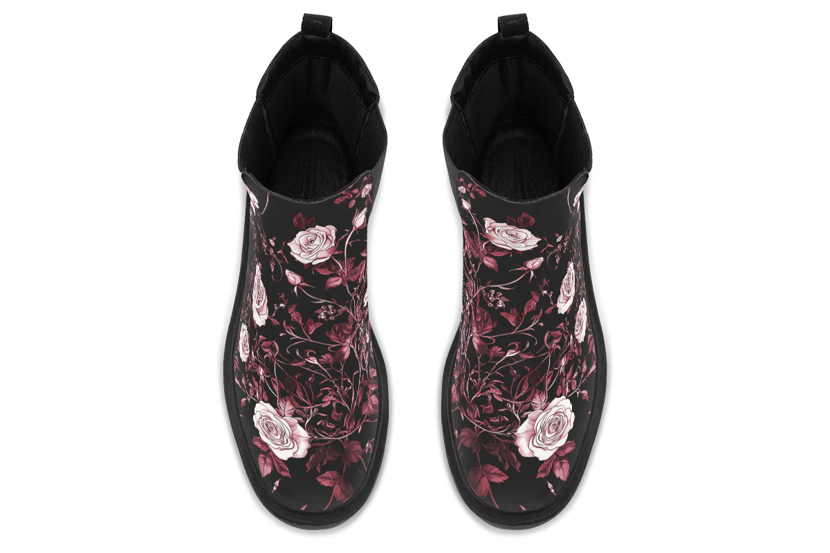 Crimson Rose Romance Platform Chelsea Boots - Image 8