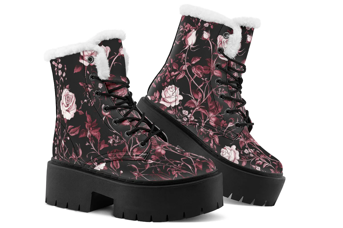 Crimson Rose Romance Platform Winter Boots - Image 5