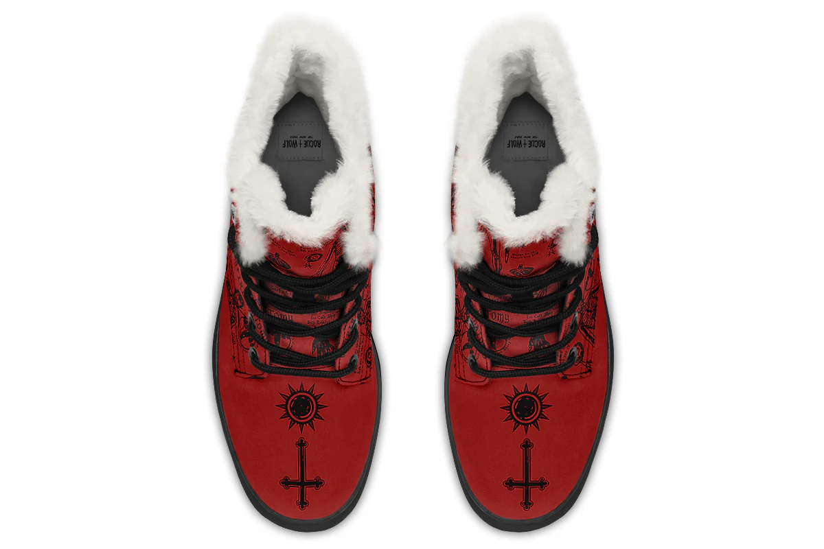 Crimson Vampire Study Winter Boots - Image 7