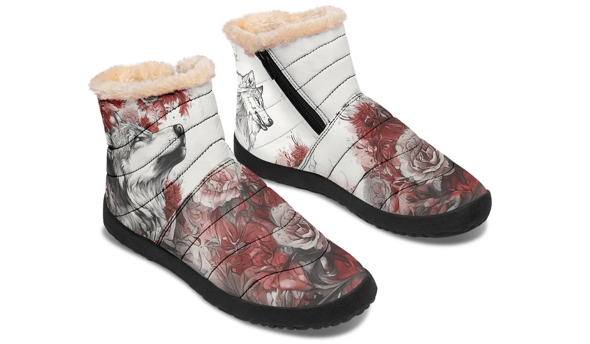 Crimson Wolf Comfy Winter Boots - Image 8