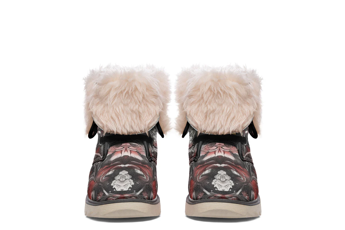 Crimson Wolf Fold Over Winter Boots - Image 12
