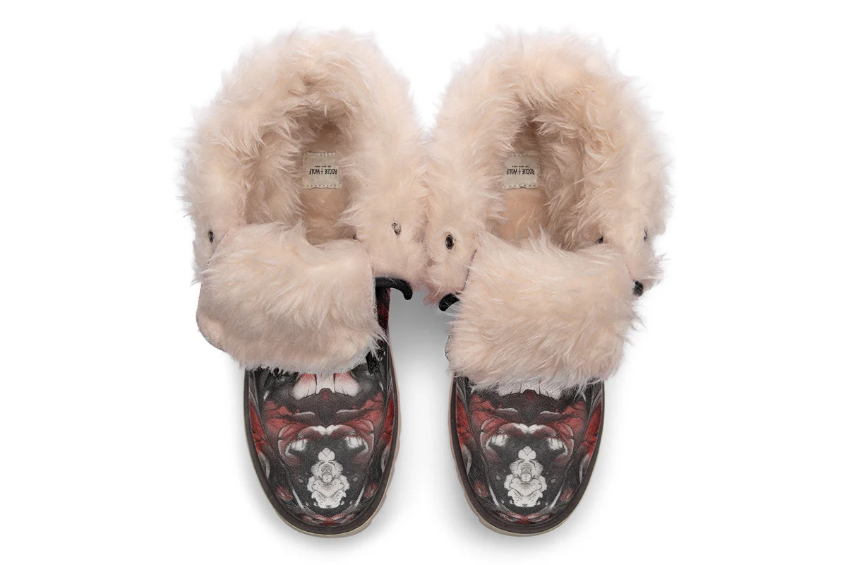 Crimson Wolf Fold Over Winter Boots - Image 14