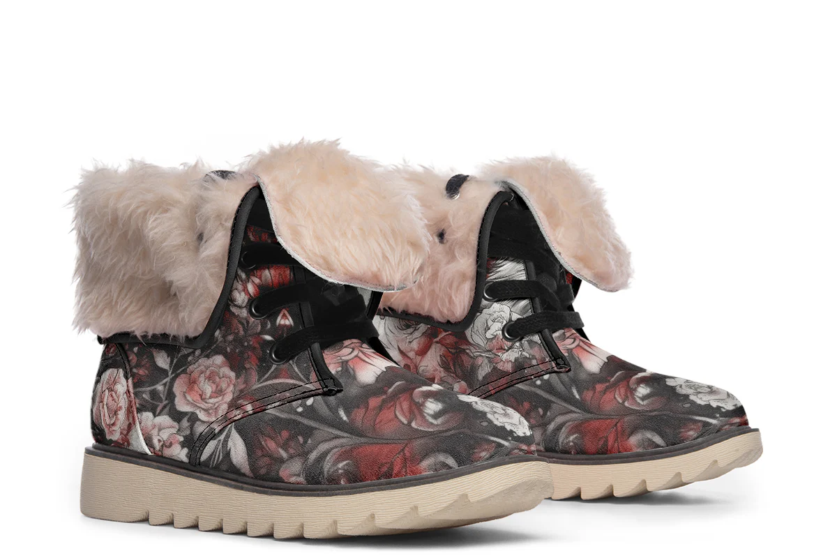 Crimson Wolf Fold Over Winter Boots - Image 16