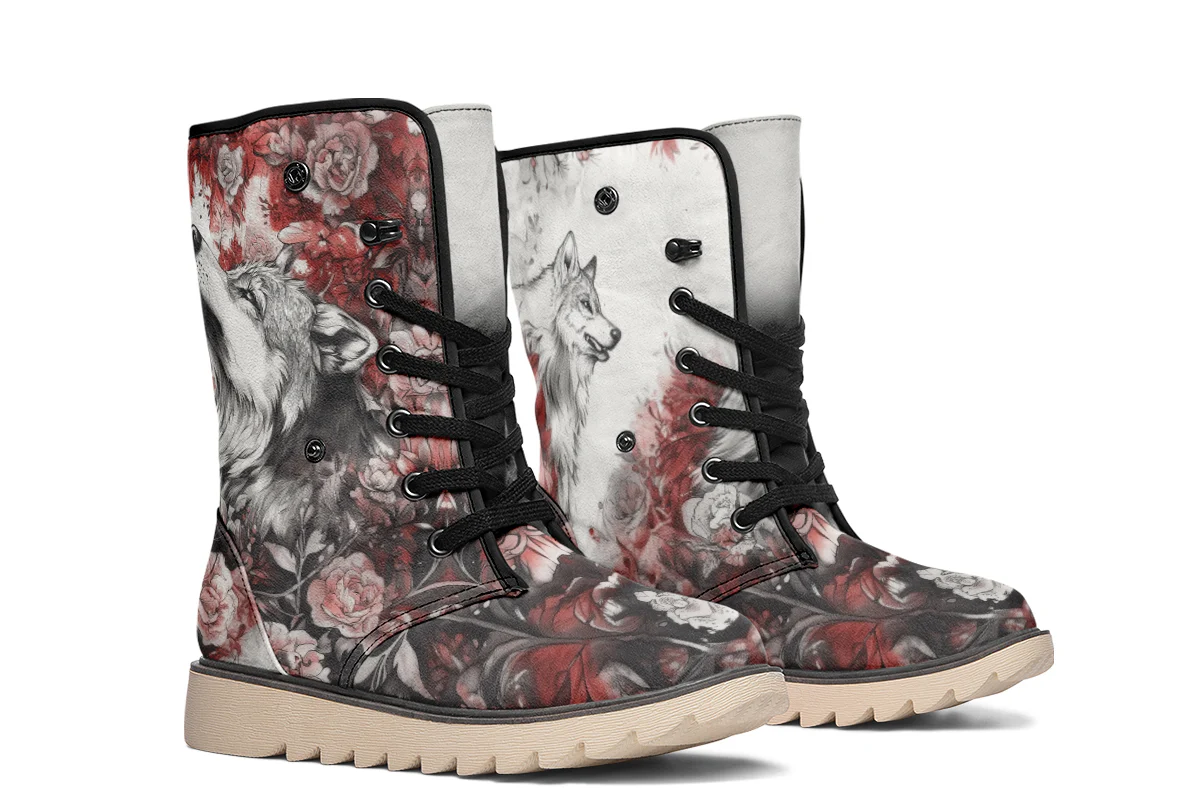 Crimson Wolf Fold Over Winter Boots - Image 8