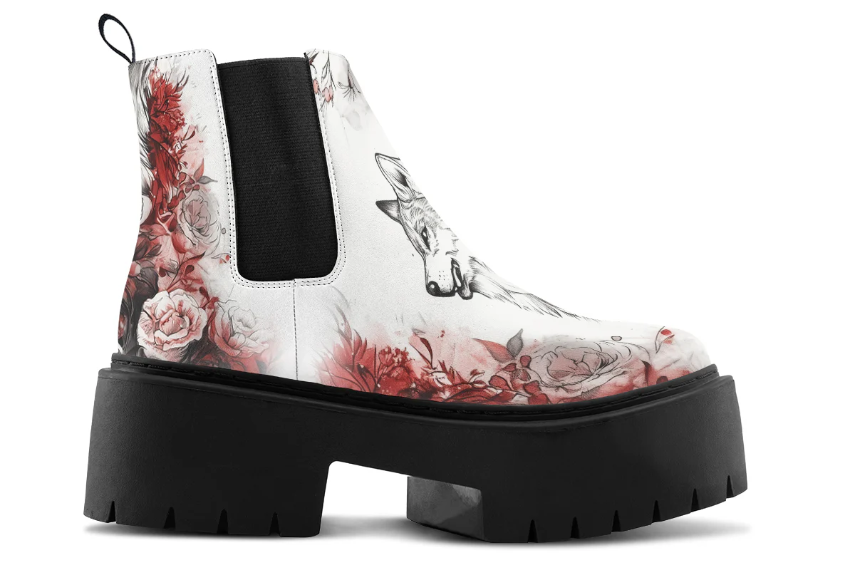 Crimson Wolf Platform Chelsea Boots - Image 2